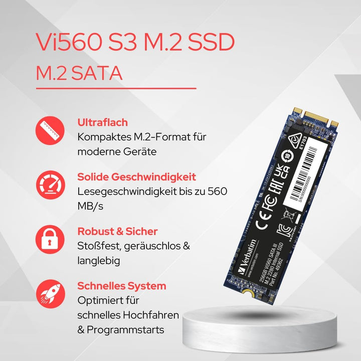 Verbatim Vi560 S3 SSD, internes SSD-Laufwerk mit 1 TB Datenspeicher, Solid State Drive mit SATA III