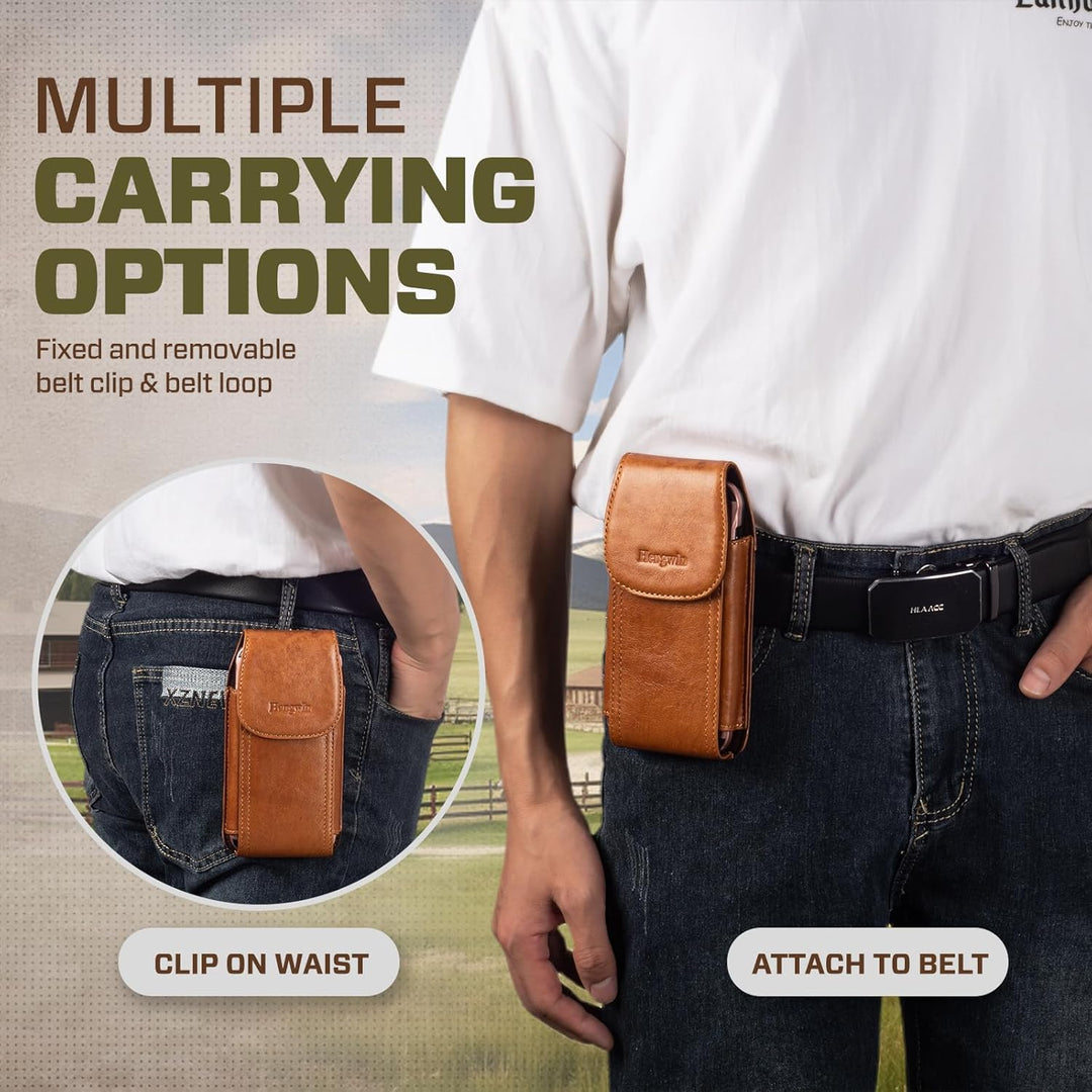 Hengwin Leder Handy Holster Fall Taille Gürtel Tasche für iPhone 16 Pro Max/16Plus iPhone 15 14 13 1