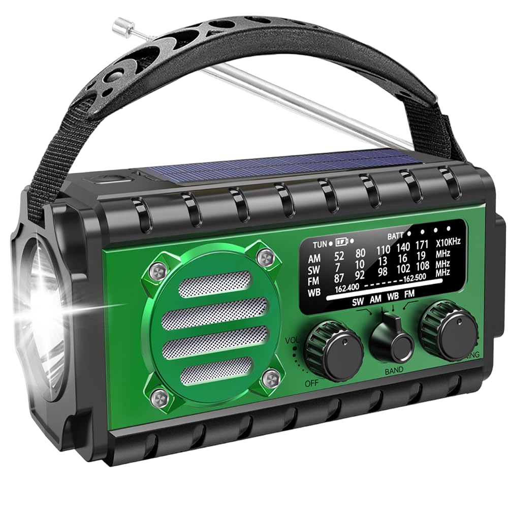 Winnes Notfall Radio 20000 mAh AM/FM-Radio mit Taschenlampe und Leselampe SOS-Alarmfunktion Kompatib