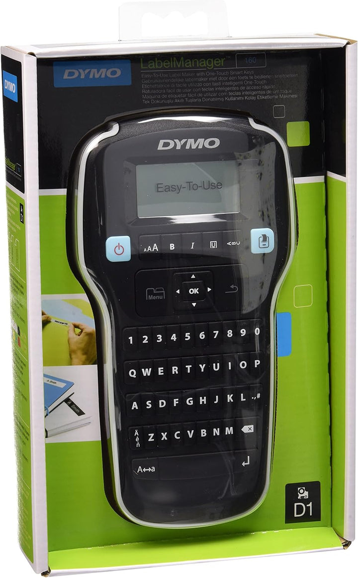 DYMO LabelManager 160 QWERTY Beschriftungsgeraet Geeignet fuer Schriftband: D1 6 mm, 9 mm, 12mm LM 1