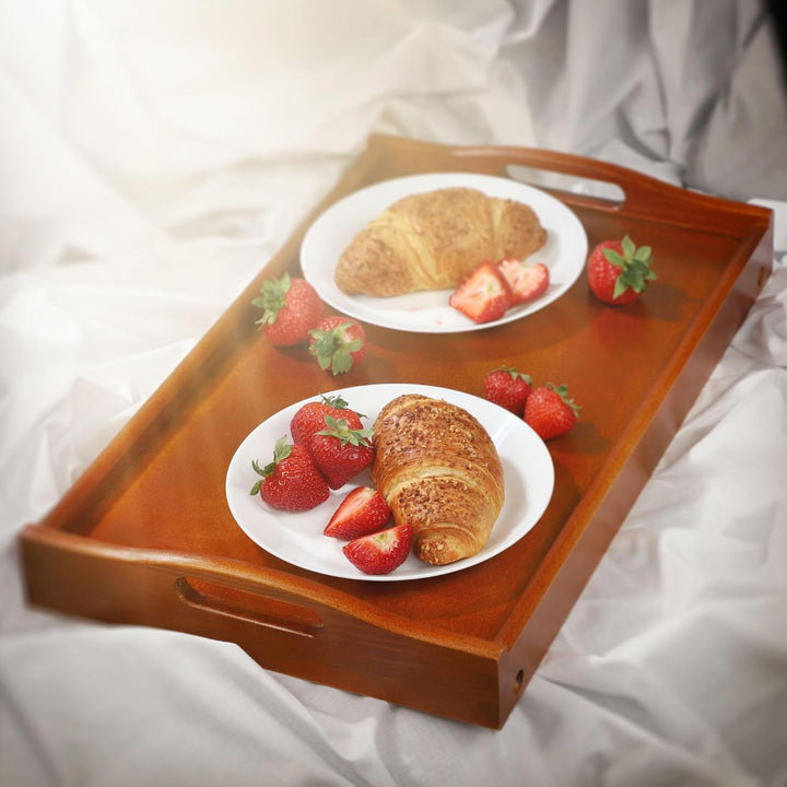 KADAX Betttisch, Frühstückstablett aus Kiefernholz, 19x30x50cm Serviertablett, klappbares Bett-Table