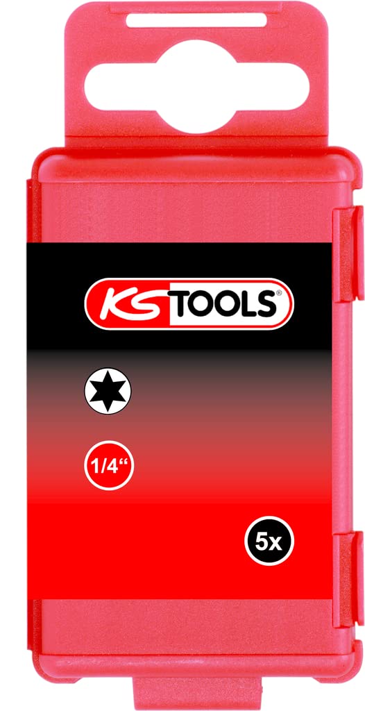 KS Tools 9183561 Torsion power Bit TX, 75 mm, T20 1/4 (5 Stück), Chrom Satiniert, 4042146478080