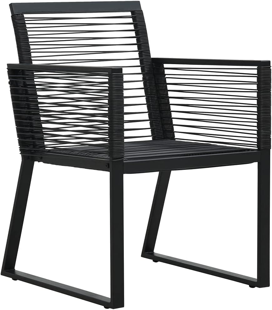 WIFESE Gartenstühle 2 STK. Schwarz BalkonmöBel GartenmöBel Set Gartenstuhl StapelstüHle Rattan Garte