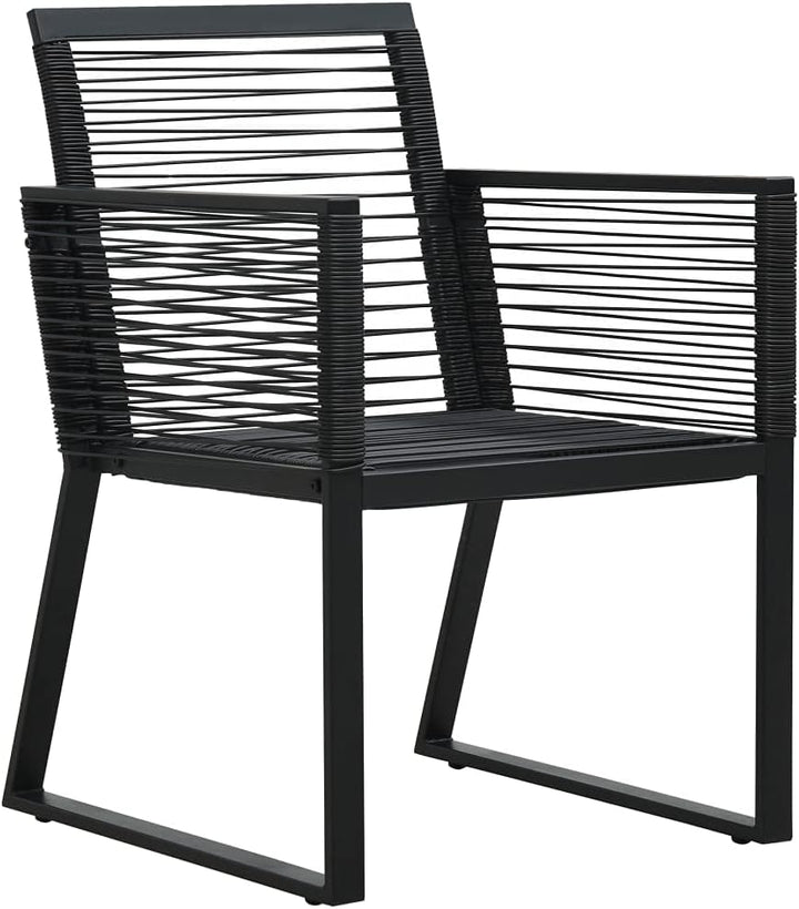 WIFESE Gartenstühle 2 STK. Schwarz BalkonmöBel GartenmöBel Set Gartenstuhl StapelstüHle Rattan Garte