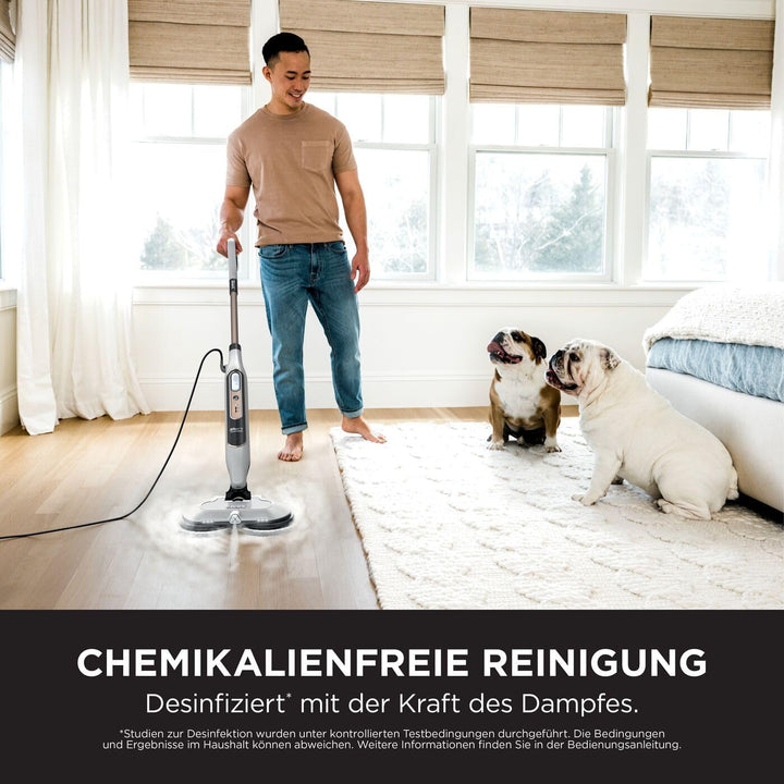 Shark Dampfreiniger, automatischer Dampfbesen mit Steam Blaster, 2 rotierende Power Pads, 3 Dampfstu