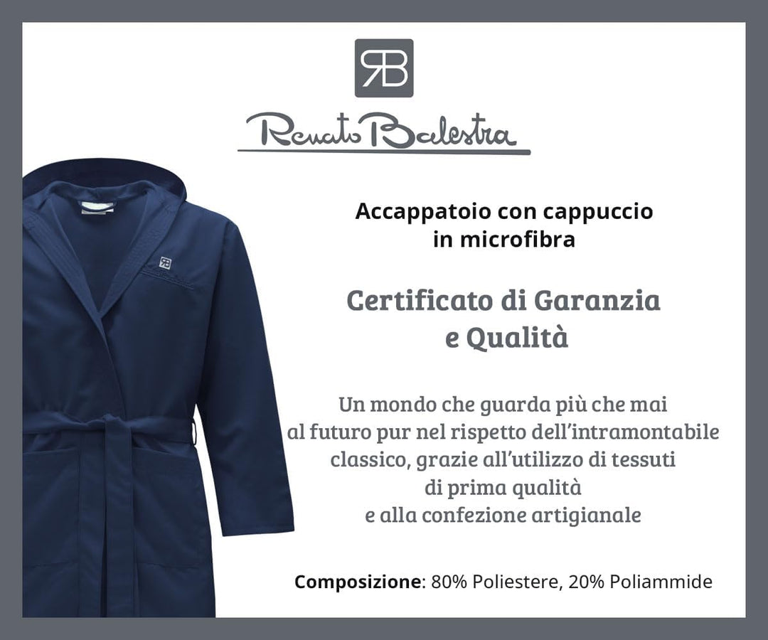 Renato Balestra Bademantel Mikrofaser Unisex mit Kapuze, Beige
