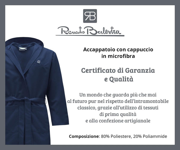 Renato Balestra Bademantel Mikrofaser Unisex mit Kapuze, Beige
