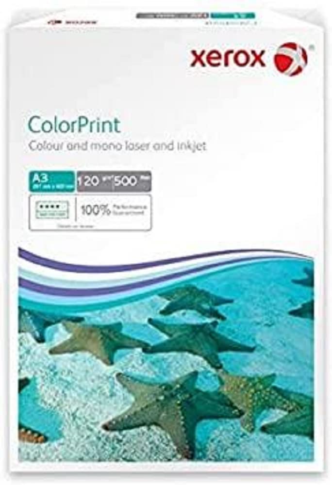 Xerox 003R96603 Premium Farblaser-Papier Druckerpapier DIN A3, 120 g/m², 500 Blatt pro Pack , weiss