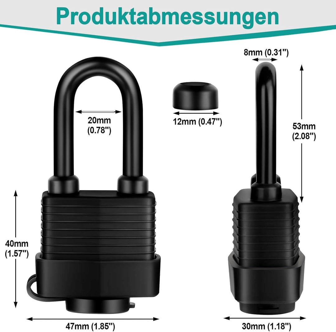 Vorhängeschloss Gleichschliessend Wetterfest Wasserdicht Padlock Schloss Sicherheitsschloss Schlösse