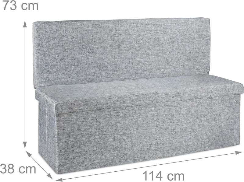 Relaxdays Faltbarer Sitzhocker mit Lehne XL HBT 73 x 114 x 38 cm stabiler Sitzcube als Fussablage Si