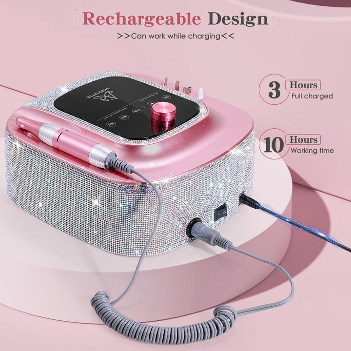 2-in-1 Nagelfräser &amp; UV-Licht für Nägel, Professionelle Wiederaufladbare 45000 RPM Elektrische Nagel