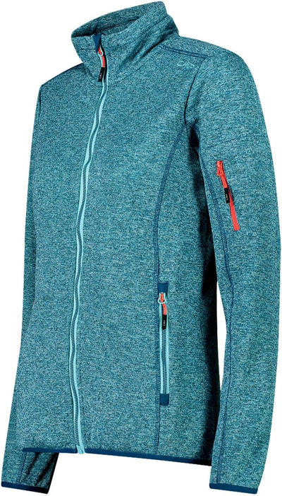 CMP Damen Lightweight Knitted Fleece Jacket With Mesh WOMAN JACKET 36 Acqua-darker, 36 Acqua-darker