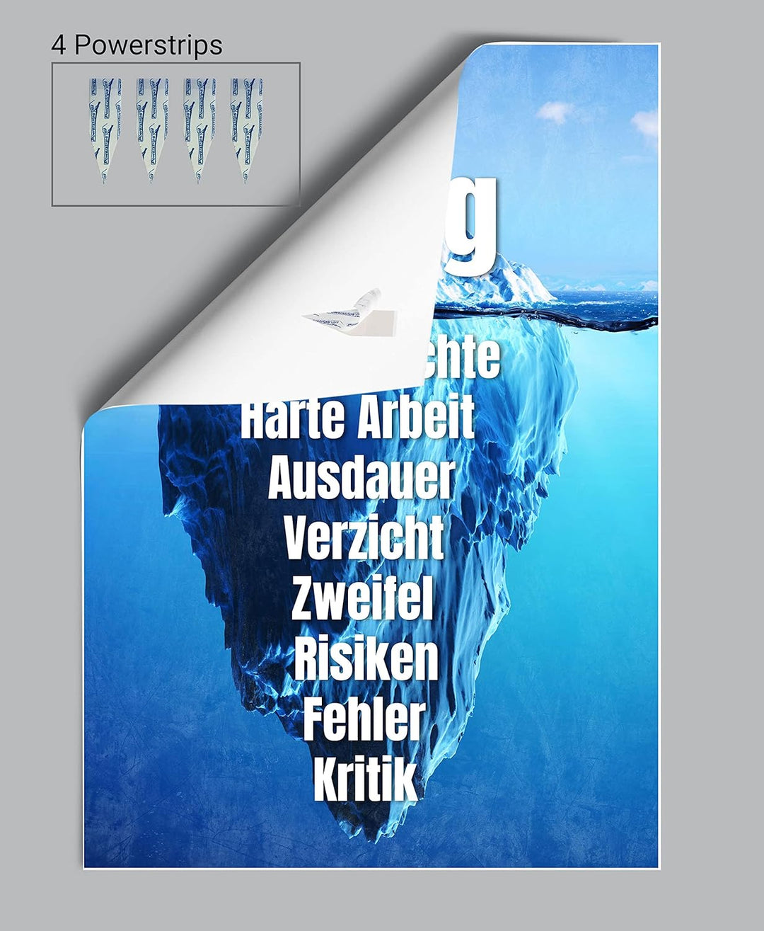 wandmotiv24 Poster als Wanddeko, Grösse 100x70cm, Erfolg Eisberg, Arktis, Arbeit, Moderne Wanddeko,