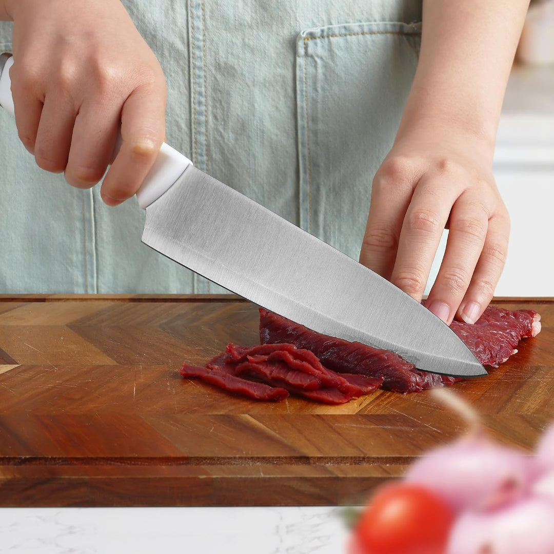 hecef Messerset mit Messerhalter Magnetisch, 5 tlg Scharfe Küchenmesser Set mit 33cm Messer Magnetle