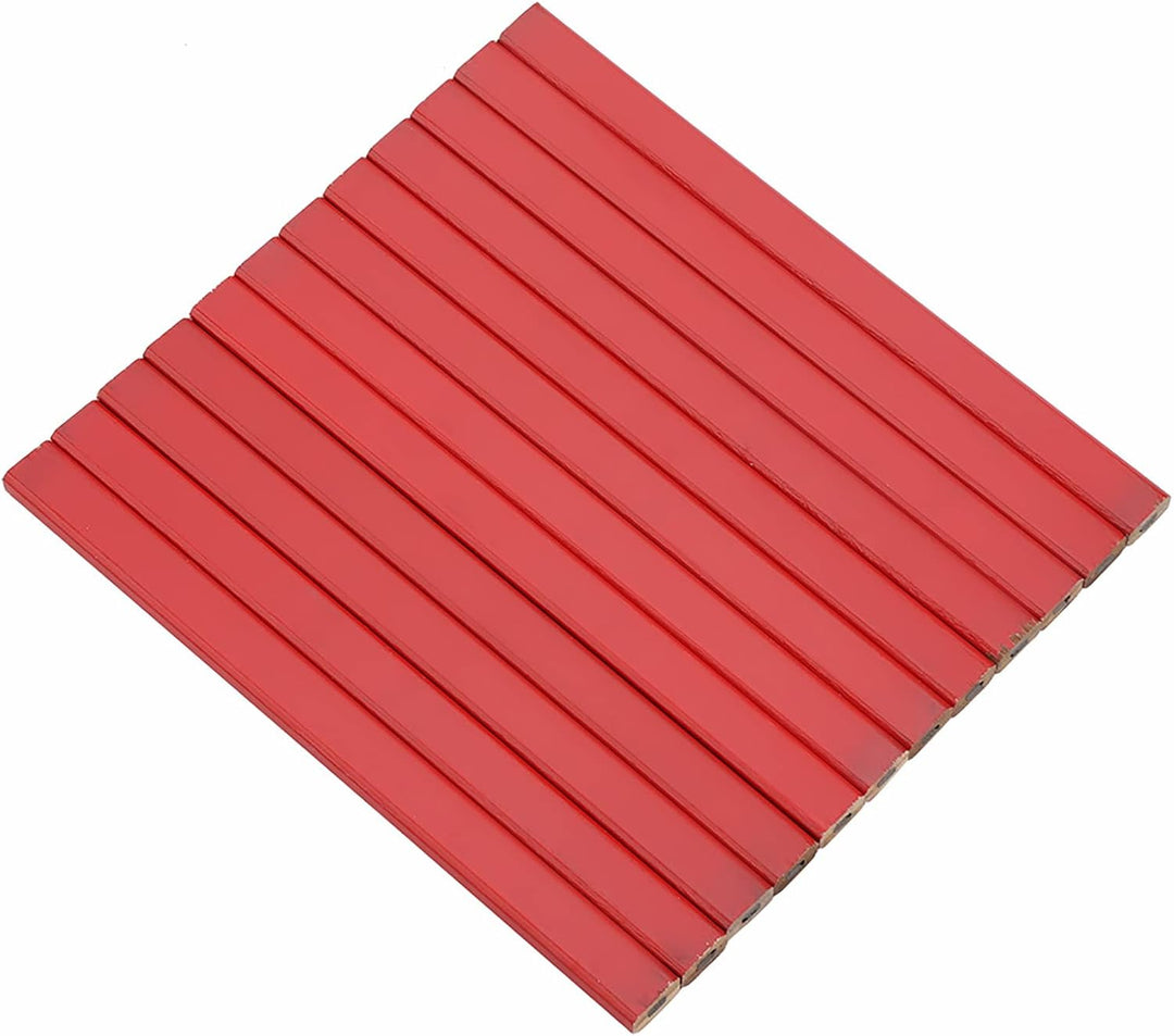 72Pcs 175mm Red Carpenter Pencil Achteckige Hartholz Markierung Bleistifte