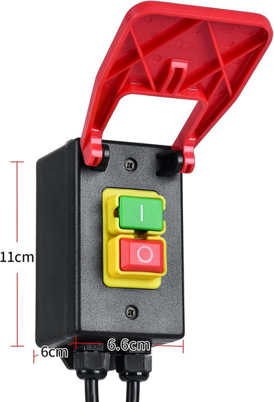 220V Einphasige Ein Aus Schalter, Briidea Sicherheitsschalter Nullspannungsschalter mit Steckdose, M