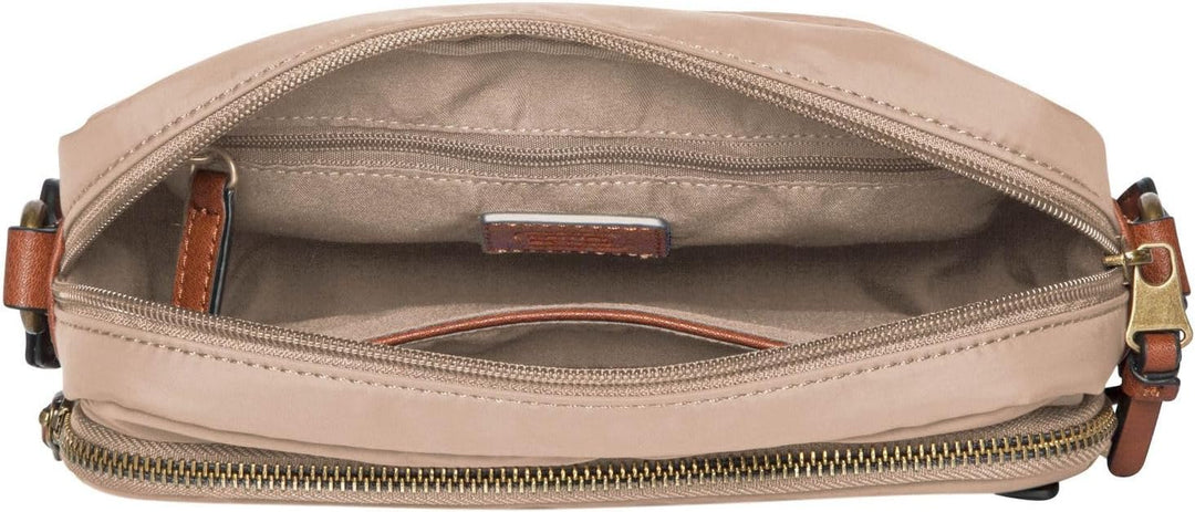 camel active bags Bari Damen Umhängetasche Crossbody Bag Mittelgross Beige Beige 23 x 5,5 x 14,5, Be