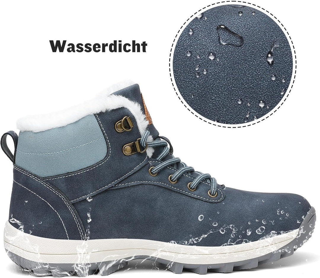 Mishansha Warme Gefüttert Winterschuhe Herren Damen Wasserabweisend Winterstiefel Wanderschuhe Gr.36