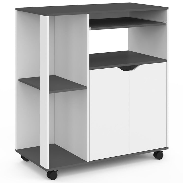 IDMarket - Küchenwagen COSI Weisses Holz und graue Platte B.76 CM