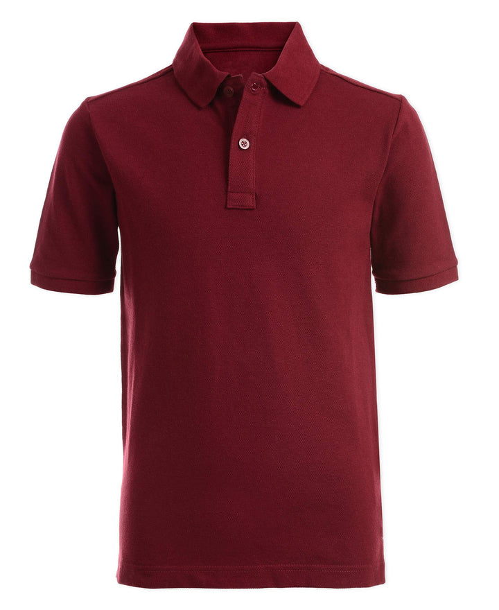 Nautica Jungen School Uniform Short Sleeve Pique Polo Poloshirt, burgunderfarben, Klein