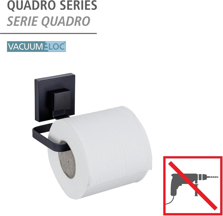 WENKO Toilettenpapierhalter Mod. Quadro eleganter Edelstahl-Wandhalter zur praktischen Aufbewahrung