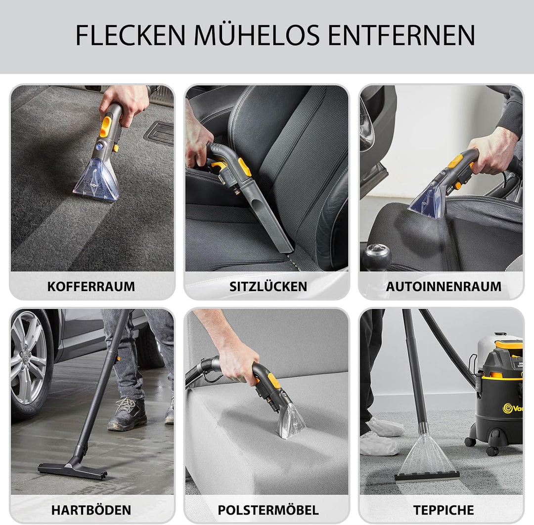 Vacmaster 3-in-1 Waschsauger Nass-Trockensauger & Teppichreinigungsmaschine mit Dual-Tank | Sprühex-