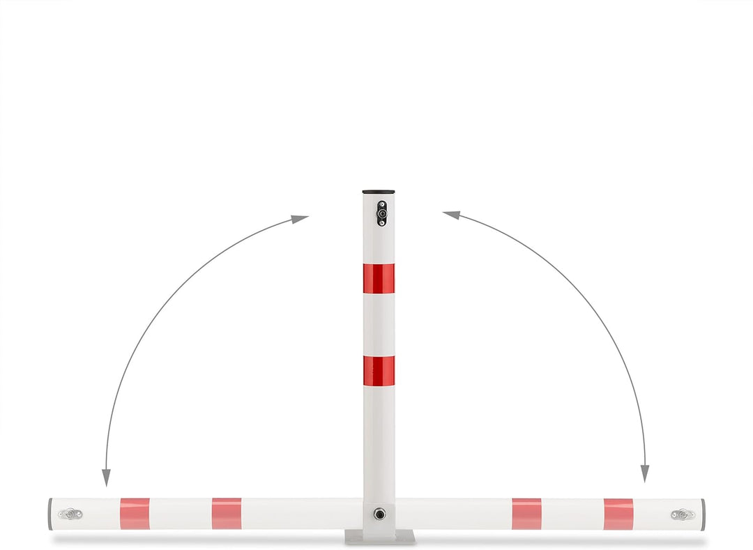 Relaxdays Absperrpfosten, klappbar, Stahl, Parkplatz Absperrung, H: 65 cm, abschliessbar, runder Par