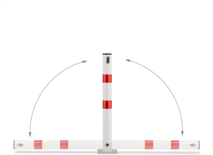 Relaxdays Absperrpfosten, klappbar, Stahl, Parkplatz Absperrung, H: 65 cm, abschliessbar, runder Par