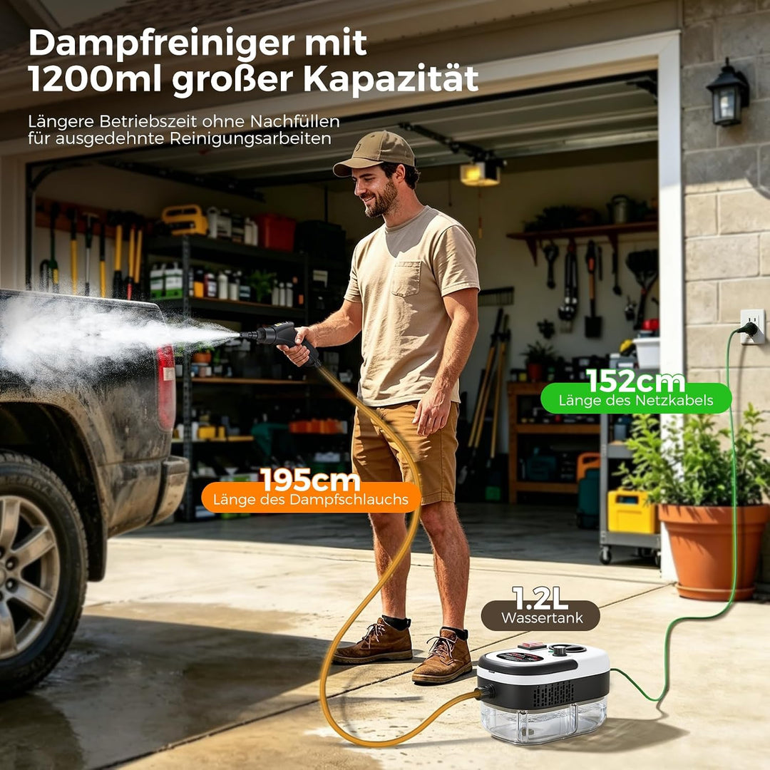 Dampfreiniger Handgerät, 2500W,Chemikalienfreier Handdampfreiniger –Hochdruck-Dampf gegen Schmutz Fe