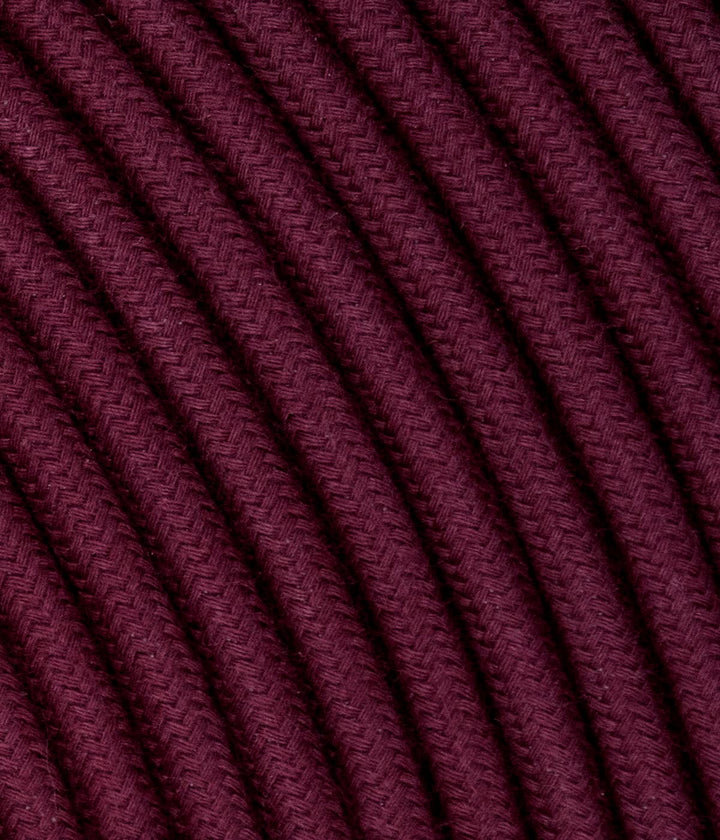 LaMorell LightDesign Textilkabel für Lampe, Stoffkabel 3-adrig (3x0,75mm²) - Rot Wein. Made in Italy