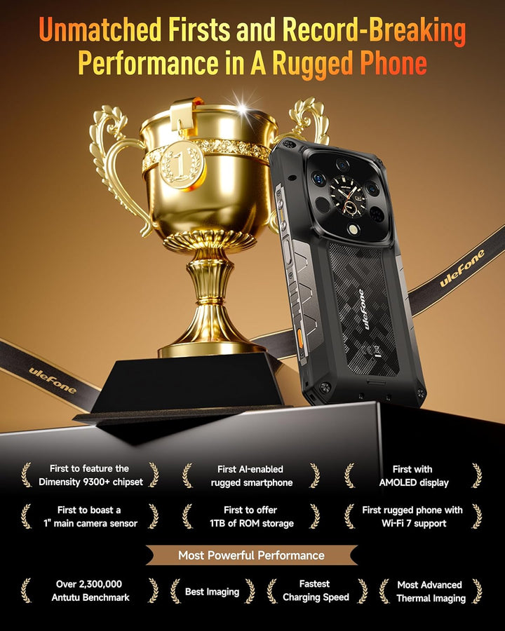 Ulefone Armor 28 Ultra 5G Outdoor Handy AI Smartphone mit Wärmebildkamera, 32GB+1TB, Dimensity 9300+