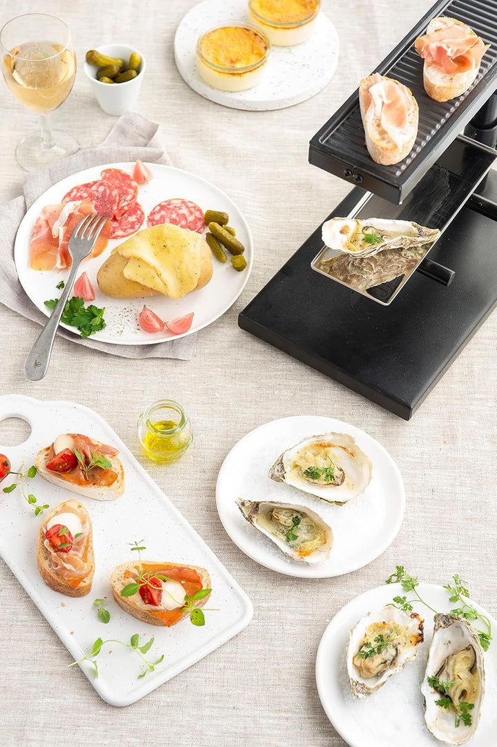 FRITEL CR 1895 – Schweizer Käse-Raclette + Grill – Raclettegrill/Käse-Gourmet-Set – 0 – 310 °C – 600