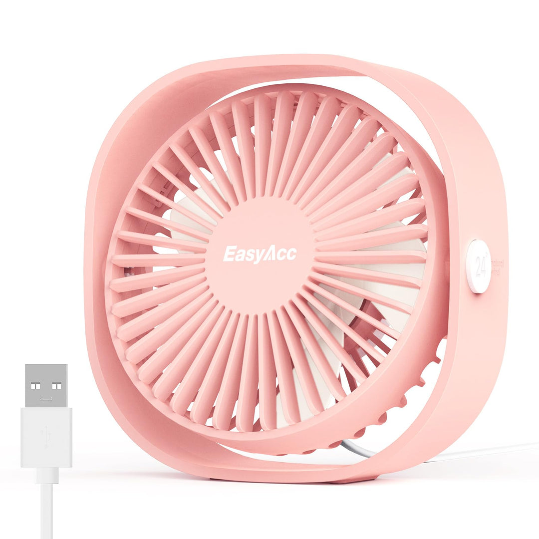 EasyAcc USB Ventilator, Mini Ventilator USB Tischventilator leise Klein 2 Jahre Garantie Starker Exq