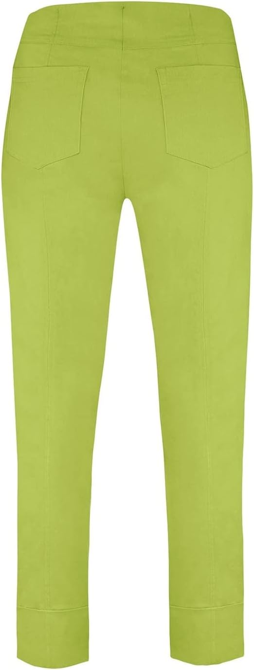 Robell-Bella09 Stretchhose mit Umschlag und Gesässtaschen 46 Lime, 46 Lime