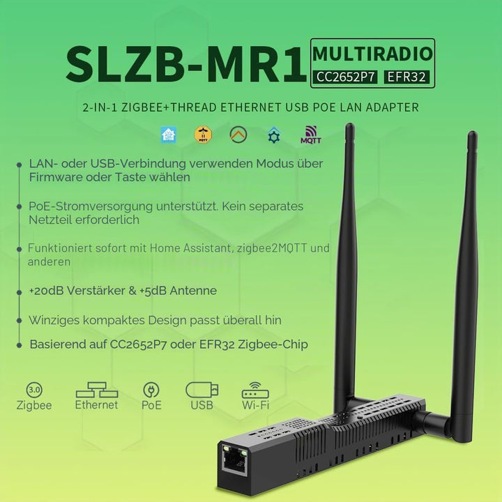 SMLIGHT SLZB-MR1 – EIN Zigbee 3.0-zu-Ethernet-, USB- und WiFi-Adapter mit PoE-Unterstützung, funktio