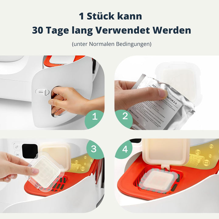 6x N50 2.0 Geruchsvernichter für PETKIT Pura Max/Pura Max 2 / Purobot Max Pro Selbstreinigende Katze