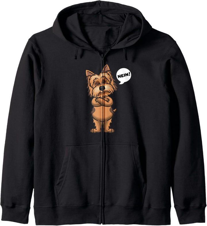 Sturer Yorkshire Terrier Hund lustig Hundebesitzer Kapuzenjacke