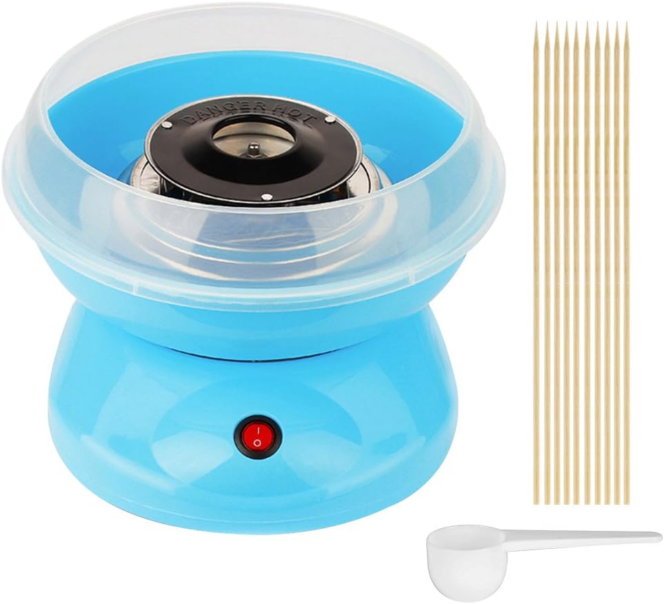 Mini Zuckerwattemaschine für Kinder, 1 Messlöffel + 10 Stäbchen, Geburtstagsgeschenk für Kinder, Wei