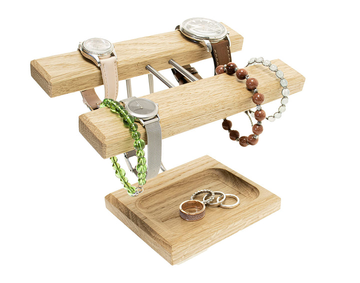 Uhrenhalter Armbandhalter Schmuckablage Eiche natur geölt. Made in Germany (Eiche