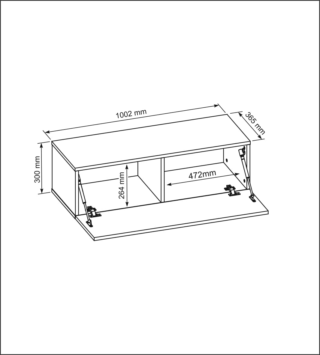meble masztalerz TV Hängeschrank Weiss Hochglanz 100 cm, Lowboard, TV Schrank, Wohnzimmer Möbel Weis