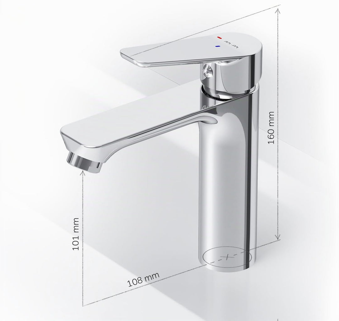 FTA02800 Hit Einhebel-Waschtischarmatur EcoStart (Chrom, Standard)