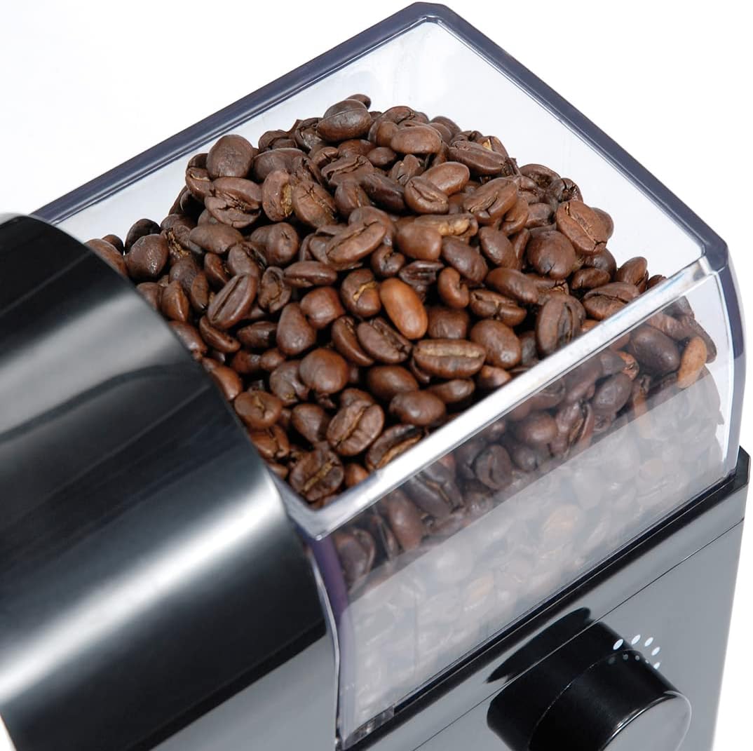 Cloer 7560 Elektrische Kaffeemühle mit Scheibenmahlwerk, 100 W, für 150 g Kaffeebohnen, für 2-12 Tas