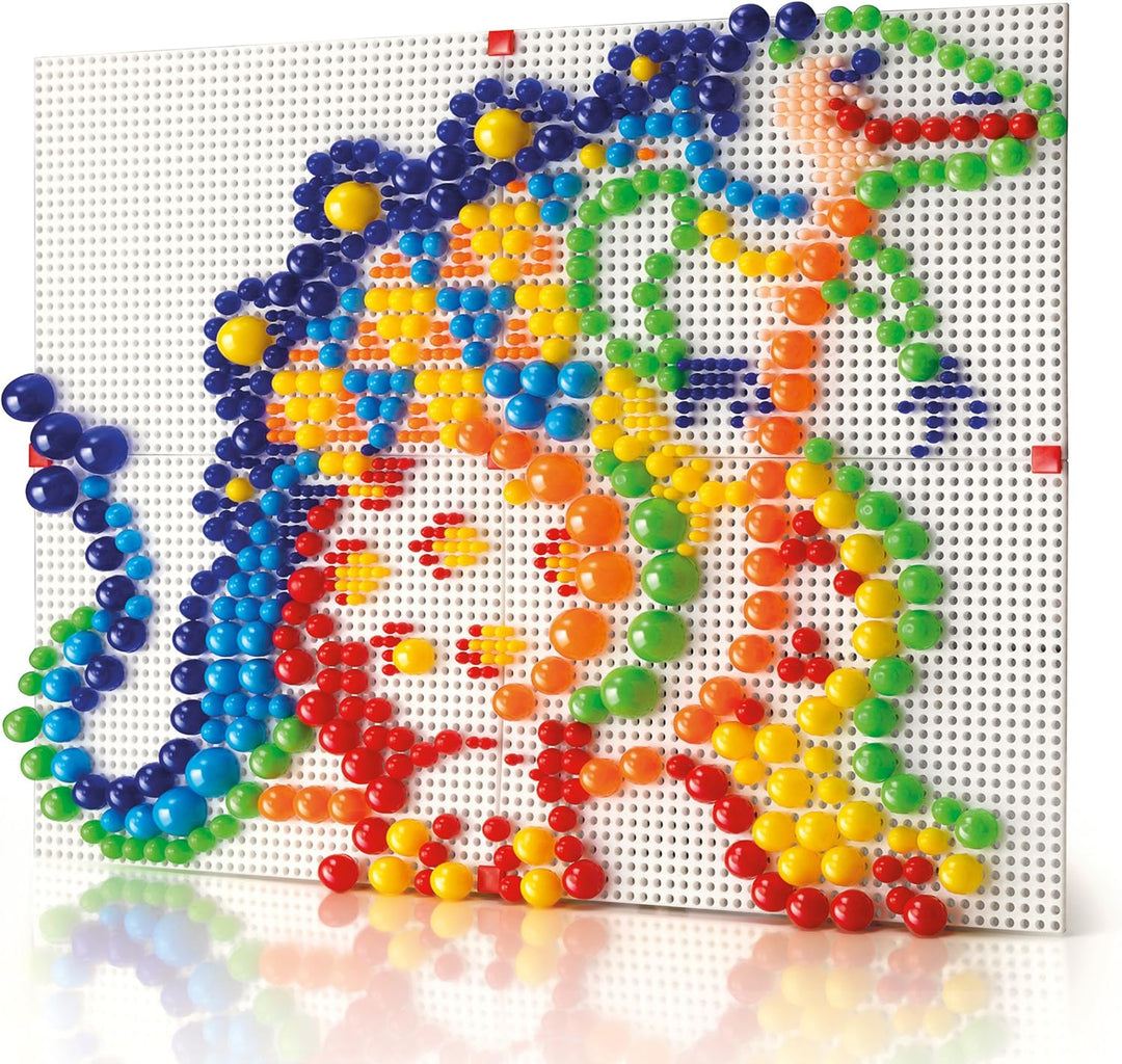 Quercetti Fantacolor Modular 4, Mosaik Spielzeug ab 4 Jahre Kinder, 600 Bunte Stecker in 7 Farben, K