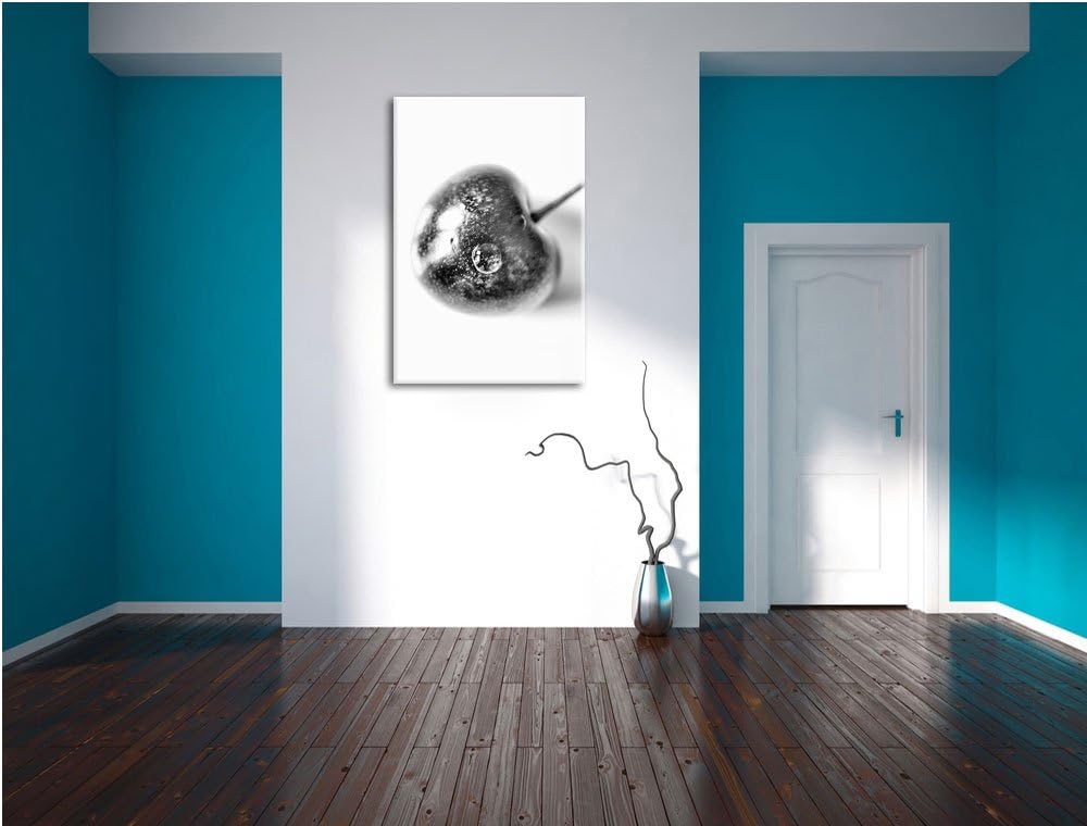 Monocrome, kleine Kirsche, Format: 100x70 auf Leinwand, XXL riesige Bilder fertig gerahmt mit Keilra