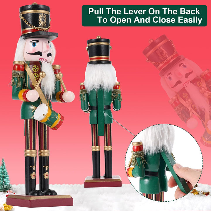 2pc Weihnachten Nussknacker Soldat 30cm Holz Nussknacker Weihnachtsdekorationen für Kamin, Tradition