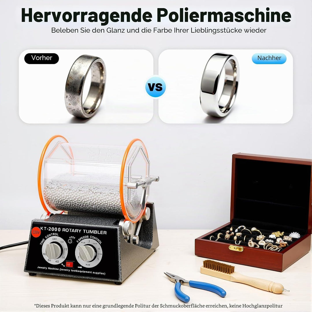 150W Poliermaschine Automatischer Rotary Tumbler Schmuck Polierer-Kugelmühle Polierer Trommel für St