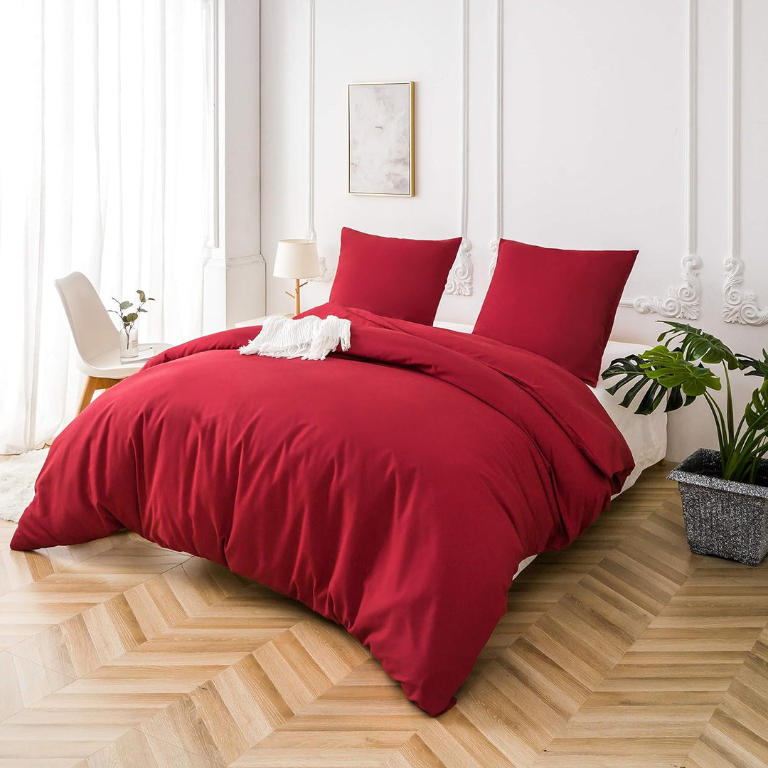 AYSW Bettwäsche gebürstet Microfaser 1 Bettbezug 200x200cm + 2 Kopfkissenbezug 80x80cm mit Reissvers