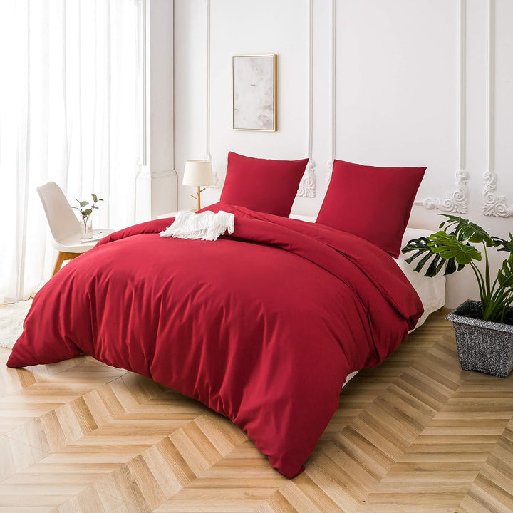 AYSW Bettwäsche gebürstet Microfaser 1 Bettbezug 200x200cm + 2 Kopfkissenbezug 80x80cm mit Reissvers