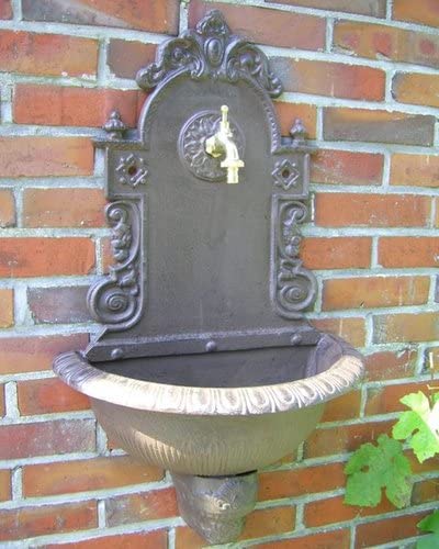 Garten WANDBRUNNEN BRUNNEN ANTIK GRÜNDERZEITSTIL ALUGUSS ALUMINIUMGUSS NEU