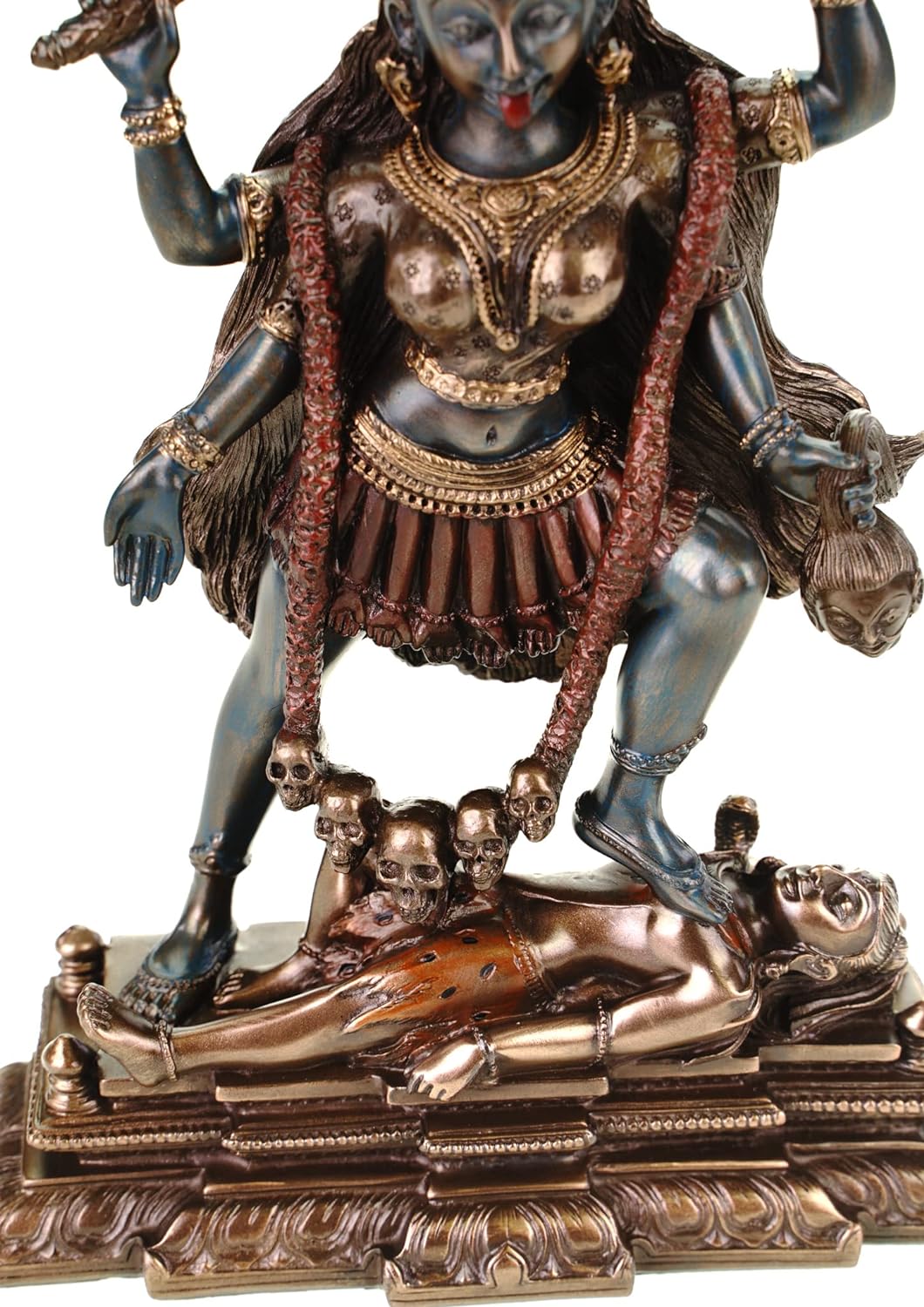 Veronese 708-7535 Figur Kali Indische Göttin des Todes Shiva bronziert Skulptur 20 cm